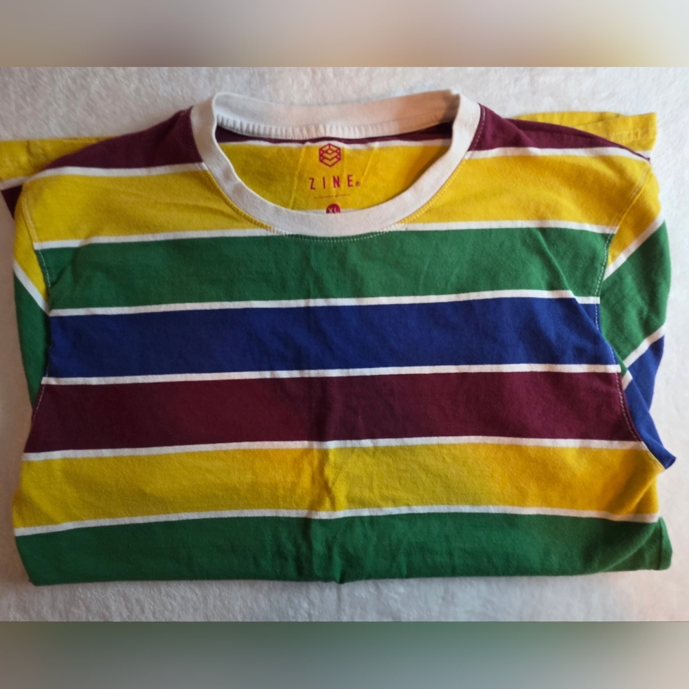 Zine Clothing Kids' Short Sleeve Rainbow Stripe Tee - Multi